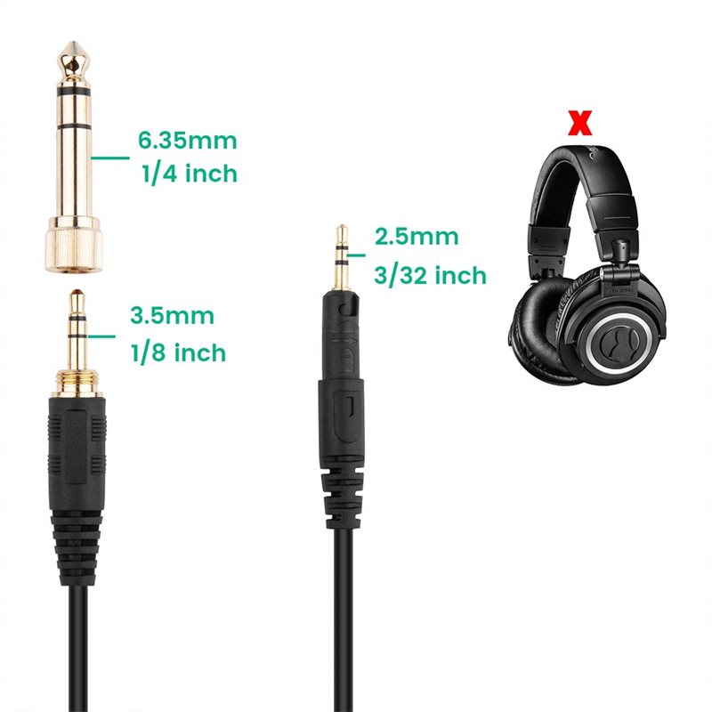 Cable AB33-ATH-M50x, cable AUX - Audio Technica Headphone Ath-M50X reseña y precio
